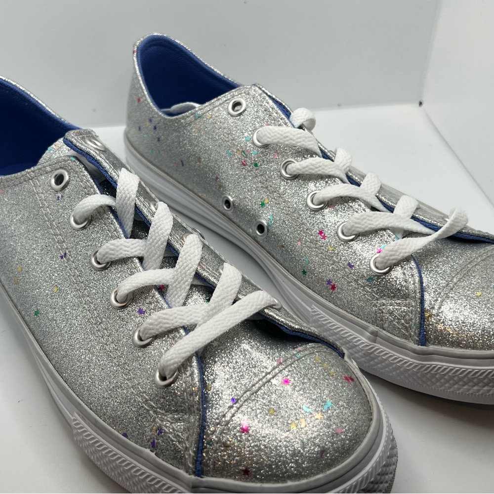 Converse all stars silver glitter and stars. New.